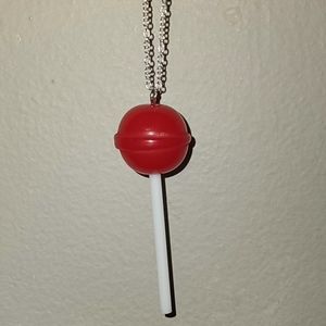 Hand Assembled Red lollipop necklace